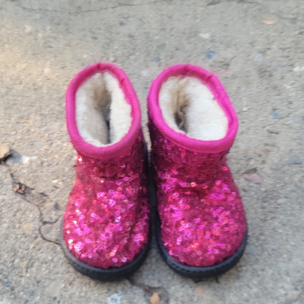 Sparkly Pink Sequin Toddler Boots